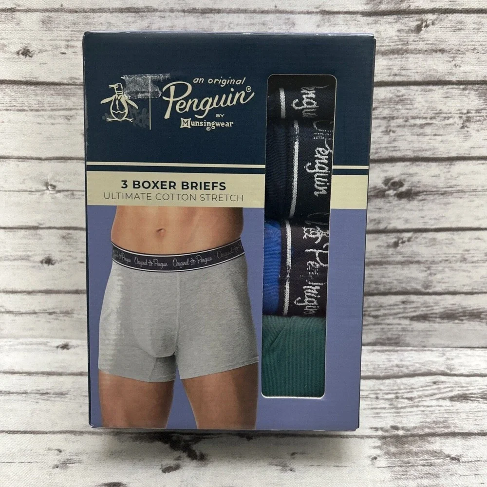 Penguin by Munsingwear 3-pk Boxer Briefs Cotton Stretch Men Small 28-30